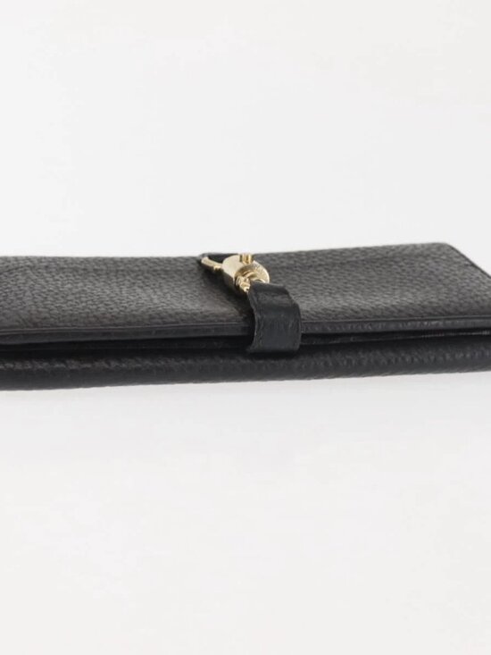 GUCCI New Jackie Long Wallet Leather Black Gold - Picture 4 of 16
